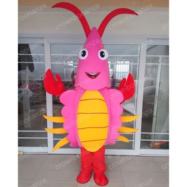 Costume de mascotte de homard rouge d'Halloween, tenue de personnage de dessin animé de haute qualité, taille adulte, carnaval de Noël, fête d'anniversaire, tenue d'extérieur