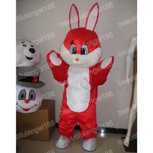 Halloween rood konijn mascottekostuums hoge kwaliteit cartoon thema karakter carnaval outfit kerstkostuum voor mannen vrouwen prestaties