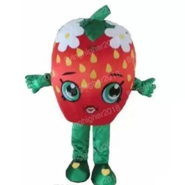 Costume de mascotte de fraise rouge d'Halloween Taille adulte Personnage de thème d'anime de dessin animé Carnaval Hommes Femmes Robe de Noël Fantaisie Performance Robe de soirée