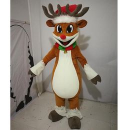 Costume de mascotte de renne d'Halloween de haute qualité personnaliser le personnage de thème d'Animal en peluche de dessin animé Taille adulte Carnaval de Noël 237S