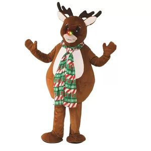 Costume de mascotte d'Halloween Renne Top Qualité Personnaliser Cartoon Elk Caracty Outfit Taille Adulte Taille de Noël Carnaval Fantaisie