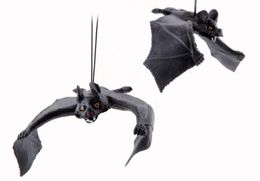 Halloween Rubber Bat Hangende hangende 3D -vleermuizen Horror Spooky Party Decoratie Rekwisieten Simulatie Levense Dier Black Gift Feestelijke S8788460