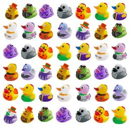 Halloween Rubber Ducks Baby Bath Toys Suministros de fiesta para niños Baño de baño Toy Flotador Sucilado Regal de juegos de agua de pato Game para niños G0815