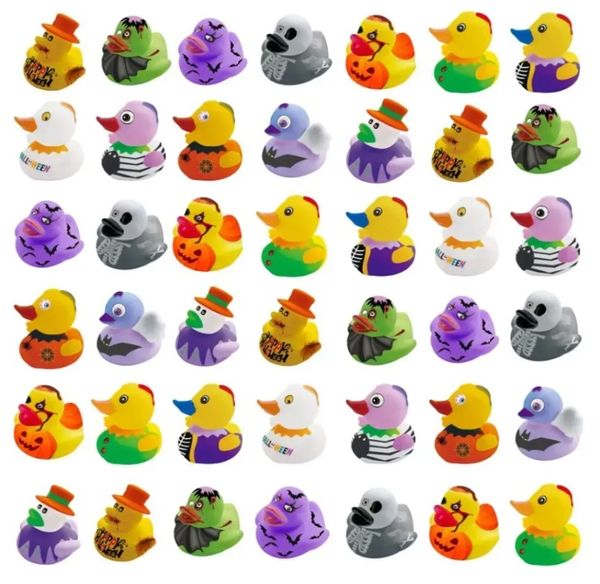 Halloween canards en caoutchouc bébé jouets de bain fournitures de fête enfants douche bain jouet flotteur grinçant son canard jeu d'eau jeu cadeaux pour enfants 906