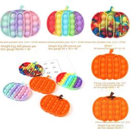 Halloween Pumpkin Pioneer Rainbow Children Toys Sensory Autism Stress Relief Push Pop Bubble Silicone Puzzle Toy Game7804620