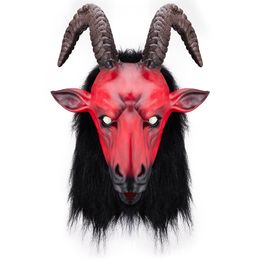 Halloween effrayant antilope masque chèvre Latex Animal pleine tête masque Rave fête Cosplay couvre-chef adulte mascarade masque effrayant masque