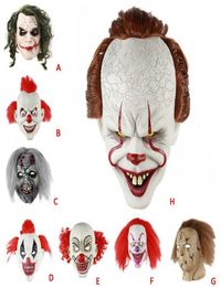 Halloween effrayant masque de clown long hair fantôme masque effrayant des accessoires de rancune de la couverture zombie masque réaliste masques de latex de fête décor2465002