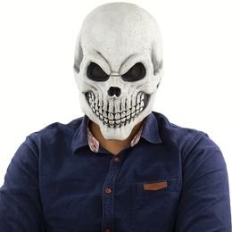Halloween Scary Kostuum voor Mannen Vrouwen Kinderen Deluxe Overhead White Morris Studios Heren Death Skull Bones Full Mask