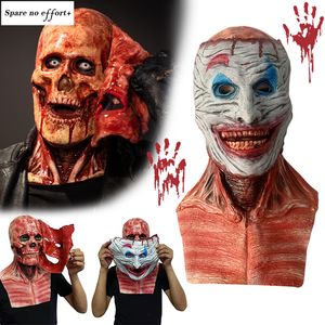 Halloween Scary Mask Terror All Face Skull Mask Double Layer Latex Halloween Horror Scary Mask Cosplay Musk Party Decor