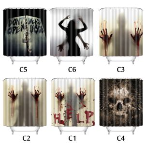 Halloween Shower Curtain Window Rideaux Horror Hands Bloody Blood Bathroom Down Rideaux pour Halloween Decor 180 * 180cm