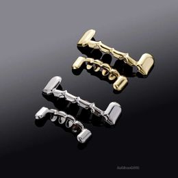 Halloween Sier Gold Buce dientes Grillz Capas Top Interior Grill Buil