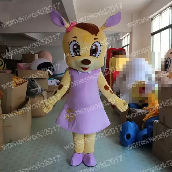 Costume de mascotte de cerf Sika d'Halloween, tenue de personnage de dessin animé de qualité supérieure, tenue unisexe pour adultes, robe fantaisie de carnaval de noël