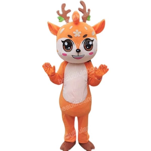 Costumes de mascotte de cerf Sika d'Halloween de haute qualité Caractère de thème de dessin animé Carnaval Unisexe Adultes Tenue de fête de Noël Costume