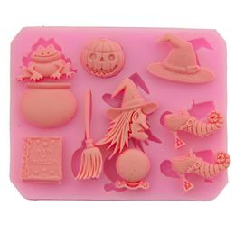 Halloween Siliconen Cake Biscuit Mold Heks Pumpkin Chocolade Candy Mold Hoge Temperatuur DIY Decoratie Bakken Keuken Gereedschap SN1493