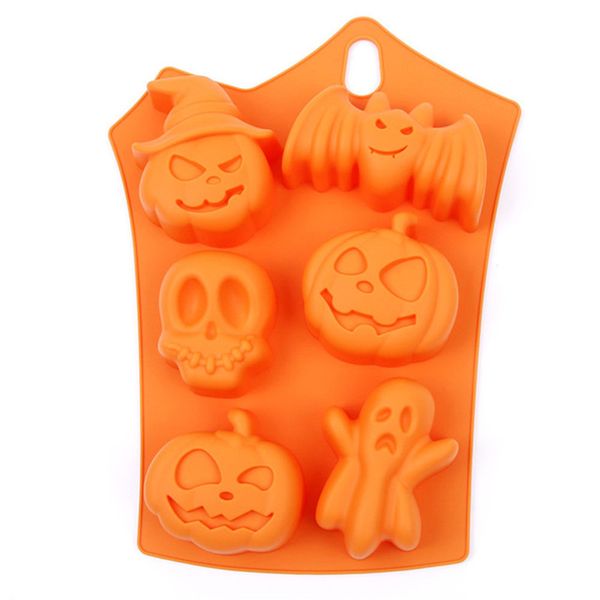 Moule à chocolat en Silicone pour Halloween, citrouille fantôme chauve-souris crâne, moule à bonbons Fondant, Motif d'halloween, plateau à glace, décor de gâteau