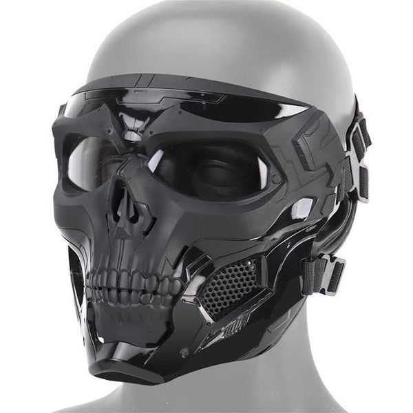 Esqueleto de Halloween Máscara de Airsoft Cara completa Cráneo Cosplay Mascarada Máscara de fiesta Paintball Juego de combate militar Protector facial Mas Y248J