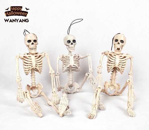 Figurine de crâne d'os humains réalistes en plastique pour la mariée et le marié d'Halloween pour la décoration d'Halloween horreur du poisson d'avril