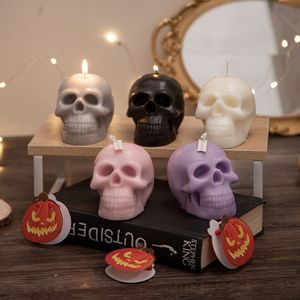 Velas de aromaterapia con calavera de Halloween, velas aromáticas hechas a mano con cabeza de esqueleto, decoración de habitación, regalos de Halloween 2785