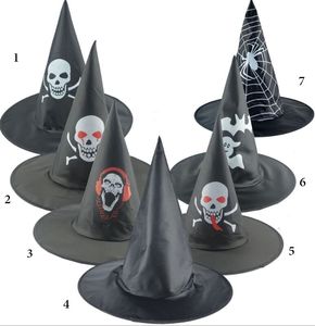 Les costumes de cosplay party assistant chapeau de sorcière halloween chauve-souris fantôme Calotte pour les femmes enfants enfants tissu oxford chapeaux pointus