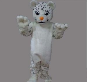 Costume de mascotte léopard des neiges d'Halloween Costumes de fantaisie de carnaval de Noël de haute qualité panthère blanche