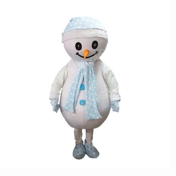 Costume de mascotte de bonhomme de neige d'Halloween, personnage de thème animé de dessin animé de qualité supérieure, taille adulte, tenue de publicité extérieure de Noël