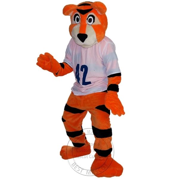 Costume de mascotte de tigre de Sport d'Halloween pour la fête de personnage de dessin animé, vente de mascotte, livraison gratuite, personnalisation du support