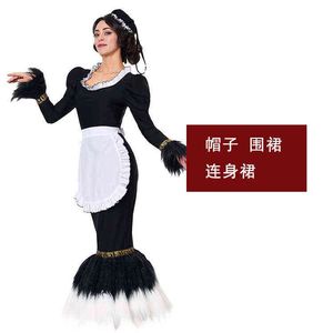 Halloween scène spectacle musical dames adultes français plumeau jupe de danse robe de soirée sirène jupe L220714