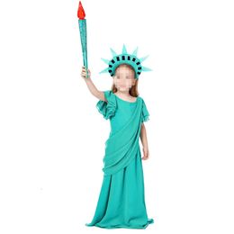 Costume de Cosplay pour filles, Statue de la liberté d'halloween, robes grecques anciennes, cadeau de noël, robe pour enfants
