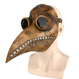Halloween Steampunk peste docteur noir cuivre couleur Latex oiseaux masque effrayant Anime Cosplay fête Costume accessoires C20K113