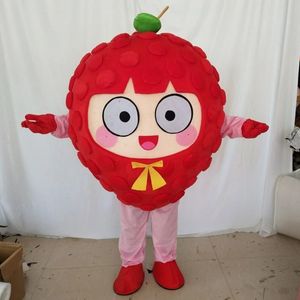 Costume de mascotte de fraise d'Halloween Personnage de thème de fruits de dessin animé de haute qualité Carnaval Unisexe Adultes Taille Fête d'anniversaire de Noël Tenue de plein air