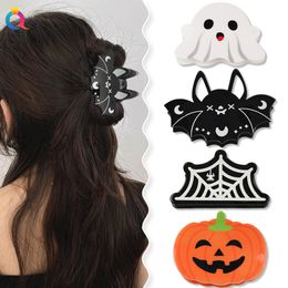 Estilos de Halloween Garra para el cabello Mujeres Niñas Pinzas para el cabello de plástico Calabaza Murciélagos Sombreros Horquilla linda Tiburón Cangrejo Pasador Accesorios para el cabello de moda 2504