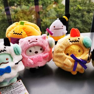 Halloween Sumikkogurashi animaux en peluche porte-clés en peluche jouet/Sumikko porter chapeau citrouille pour le cadeau du jour de la Toussaint H0915