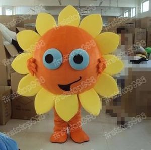 Halloween Sun Flower Mascot Costume Cartoon Anime Thème personnage unisexe adultes taille publicitaire accessoires de Noël