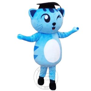Halloween Super Leuke Blauwe Docter Cat mascotte Kostuum voor Party Stripfiguur Mascotte Koop gratis verzending ondersteuning maatwerk
