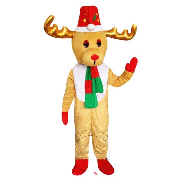 Disfraz de mascota de reno de Navidad súper lindo de Halloween disfraz de Navidad tema disfraz disfraz publicidad fiesta de cumpleaños traje