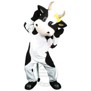 Costume de mascotte de vache Super mignon d'halloween pour la fête, personnage de dessin animé, vente de mascotte, livraison gratuite, personnalisation du support