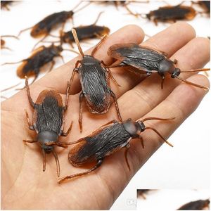 Halloween Supplies April Fools Day Gadget Plastic Cockroaches Joke Decoration Props Rubber Toy Gags Practical Jokes Toys Bugs Drop D Dhmts