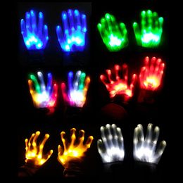 Halloween-benodigdheden LED-knipperende handschoen neon Kleurrijke lichtgevende duim oplichtend speelgoed Feest Kinderen en volwassenen 230922