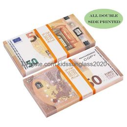 Halloween Suministes Prop 10 20 50 100 Fake Banknotes Copia de película Money Faux Faux Euro Play Collection and Gifts219a Drop entrega a Dhyln