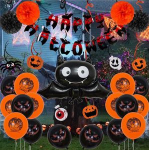 Halloween levert pompoen spook ballonnen halloweens thema feest decoratie happyhalloween vlag banner ballon cake set set mix stijlen