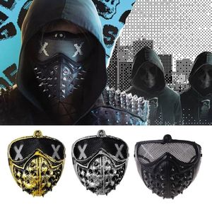 Halloween levert punk devil anime half gezicht masker plastic klinknagels metallic kleur spook maskerade Death cosplay kostuum podium Party Props