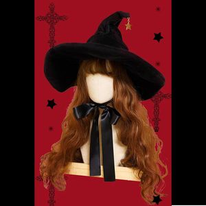 Fournitures d'Halloween Chapeaux de sorcière rétro Masquerade Bandage Bow Wizard Hat Adulte Gothique Lolita Cosplay Costume Accessoires Halloween Party Dress Decor 231019