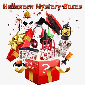 Halloween verrassing Lucky mystery box geschenken populair Tinker Toys Stress Relief Party Gift Set Haarband hoeden stickers pompoen lichten spin draagtas willekeurige kleur