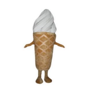 Costume de mascotte de crème glacée savoureuse d'Halloween de haute qualité en peluche de dessin animé personnage de thème d'anime taille adulte Noël Carnaval Fête d'anniversaire Tenue fantaisie