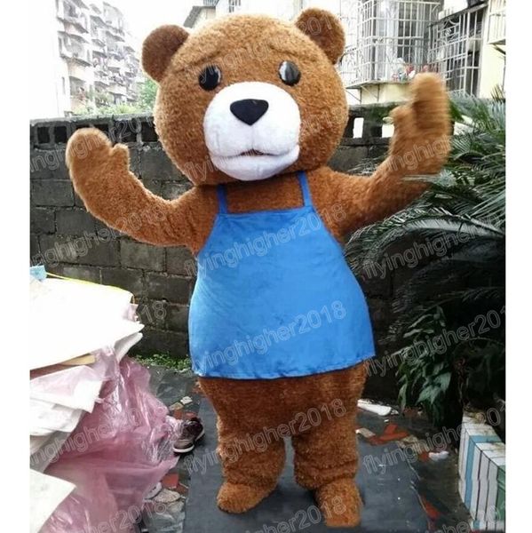 Costume de mascotte d'ours en peluche d'Halloween Taille adulte Personnage de thème d'anime de dessin animé Carnaval Hommes Femmes Robe de Noël Fantaisie Performance Robe de soirée