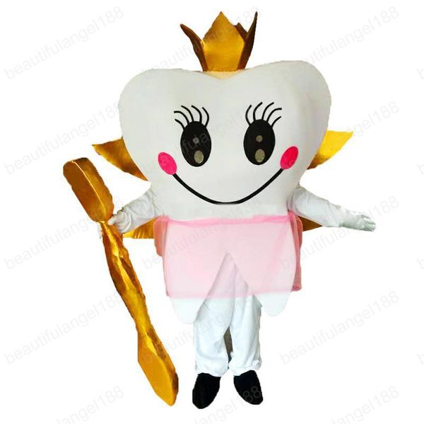 Costume de mascotte de dents et de brosses à dents d'Halloween de haute qualité personnaliser le personnage de thème d'anime de dent en peluche de dessin animé taille adulte déguisement de carnaval de Noël