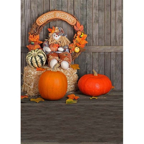 Halloween thème citrouilles photographie toile de fond vinyle mur en bois tondre intérieur Studio Photo accessoires imprimés enfants enfants arrière-plans photographiques