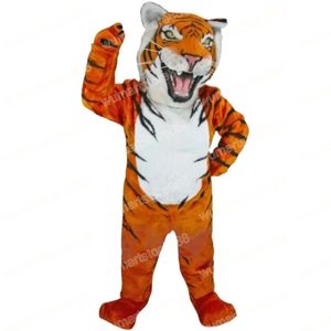 Costume de mascotte de tigre d'halloween, tenue de carnaval unisexe pour adultes, taille adulte, fête d'anniversaire de noël, déguisement en plein air, accessoires