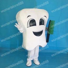 Halloween Tooth Mascot Costume Cartoon Thema Character Carnival Festival Fancy Dress volwassenen Maat Xmas Outdoor Advertentie Outfit Suit