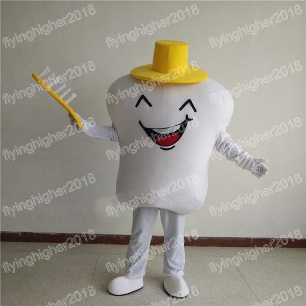 Costume de mascotte de dent d'Halloween personnaliser personnage de dessin animé Anime thème tenue de fête en plein air de noël costumes de robe de soirée unisexe